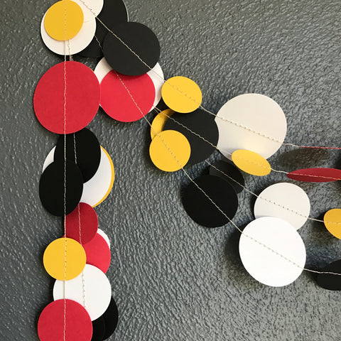 Black Red Yellow and White Paper Garland