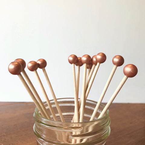 Rose Gold Coffee Cocktail and Drink Stirrers