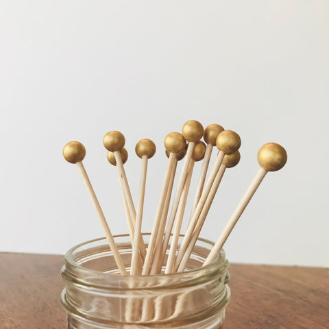 Gold Coffee, Drink and Cocktail Stirrers