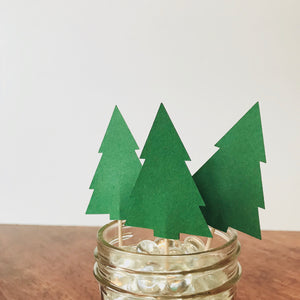 Woodland Pine Tree Cupcake Toppers